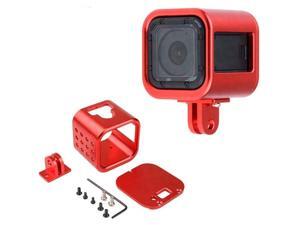 CNC Aluminum Alloy Housing Sport Camera Shell Box Frame Mount Prevent Overheating Case for GoPro Hero 5 Session/ Hero 4 Session(Black)