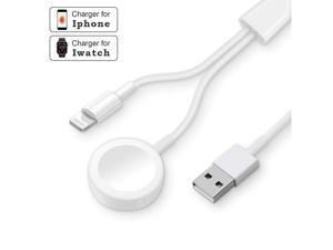 Apple Watch Charger 2 in 1 iphone Charger With 33ft10m Portable Charging Cable Compatible With for Apple Watch Series 4321 iPhoneXRXSXS MaxX88Plus77Plus66PlusiPad4iPad AiriPad mini