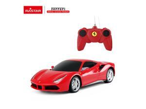 Ferrari 488 GTB. Radio controlled car for children age from 7 years old. Made by Rastar, Official licensed car. Scale 1:14. Ferrari 488 GTB. Radio controlled car for children age from 7 years old. Made by Rastar, Official licensed car. Scale 1:14.
