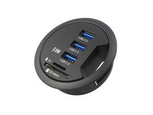 In-Desk USB Hub 3 Port USB 3.0 charger with 2 Slot,SD / Micro-SD Card Reader In-Desk USB Hub 3 Port USB 3.0 charger with 2 Slot,SD / Micro-SD Card Reader