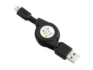 New Micro USB A to USB 2.0 B Retractable Cable Black New Micro USB A to USB 2.0 B Retractable Cable Black