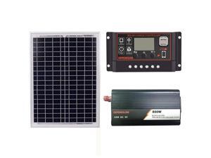 18V 20W Solar Panel +12V 60A Controller + 800W Inverter Dc12V-Ac230V Solar Power Generation Kit, For Outdoor And Home 18V 20W Solar Panel +12V 60A Controller + 800W Inverter Dc12V-Ac230V Solar Power Generation Kit, For Outdoor And Home