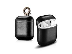 prodigee jack for airpods genuine leather case protective portable cover for apple airpods black