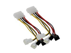 2pc 4-Pin Molex To 3-Pin Fan Power Cable Adapter Connector 12V Computer Cooling Fan Cables For CPU PC Case Fan