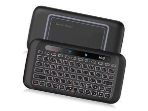 2.4Ghz Mini Wireless Keyboard With Touchpad Mouse Combo 7 Color Adjust Auto-Rotation Touch Panel Handheld Remote Control Mouse