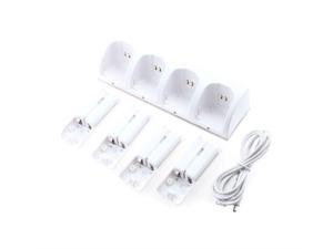 White 4x 2800mAh Rechargeable Battery+Quad 4 Charger Dock Station Kit for Wii Remote Controller Charge White 4x 2800mAh Rechargeable Battery+Quad 4 Charger Dock Station Kit for Wii Remote Controller Charge