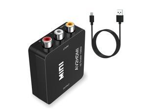 RCA to HDMI, 1080P Mini RCA Composite CVBS AV to HDMI Video Audio Converter Adapter Supporting PAL/NTSC with USB Charge Cable RCA to HDMI, 1080P Mini RCA Composite CVBS AV to HDMI Video Audio Converter Adapter Supporting PAL/NTSC with USB Charge Cable