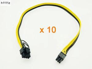 10PCS 50CM Riser Cable 6Pin to 8Pin (6+2) Power Cable Conversion Board Graphics Card Power Supply 18AWG Splitter for BTC Mining 10PCS 50CM Riser Cable 6Pin to 8Pin (6+2) Power Cable Conversion Board Graphics Card Power Supply 18AWG Splitter for BTC Mining