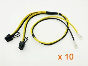 10PCS Power Cable PCIE Video Card Dual 8Pin (6+2) Splitter Power Supply Cord Wire with Terminal 12AWG+16AWG for BTC Miner Mining 10PCS Power Cable PCIE Video Card Dual 8Pin (6+2) Splitter Power Supply Cord Wire with Terminal 12AWG+16AWG for BTC Miner Mining