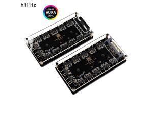 12-Way 5V RGB LED Splitter HUB PMMA Case and Magnetic Standoff SATA for ASUS//MSI