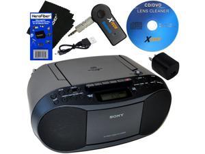 Sony CD Player Portable Boombox with AM/FM Radio & Cassette Tape Player + Wireless Bluetooth Receiver with Charger + Xtexh CD Maintenance Kit & HeroFiber Ultra Gentle Cleaning Cloth Sony CD Player Portable Boombox with AM/FM Radio & Cassette Tape Player + Wireless Bluetooth Receiver with Charger + Xtexh CD Maintenance Kit & HeroFiber Ultra Gentle Cleaning Cloth
