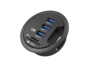 In-Desk USB Hub 3 Port USB 3.0 charger with 2 Slot,SD / Micro-SD Card Reader In-Desk USB Hub 3 Port USB 3.0 charger with 2 Slot,SD / Micro-SD Card Reader