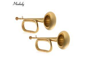 Muslady 2pcs/ Pack Trumpet Brass Bugle B Flat Cavalry Horn Trumpet with Mouthpiece Gold Brass Instruments Muslady 2pcs/ Pack Trumpet Brass Bugle B Flat Cavalry Horn Trumpet with Mouthpiece Gold Brass Instruments