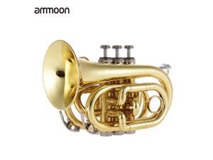 Mini Pocket Trumpet Bb Flat Brass Wind Instrument with Mouthpiece Gloves Cleaning Cloth Carrying Case Mini Pocket Trumpet Bb Flat Brass Wind Instrument with Mouthpiece Gloves Cleaning Cloth Carrying Case