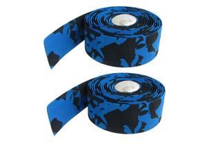 2 Pcs Silver Tone Bar Plugs Blue Black Bicycles Handlebar Tape Wrap 2 Pcs Silver Tone Bar Plugs Blue Black Bicycles Handlebar Tape Wrap