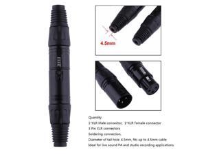 1 Pair XLR 3 Pin Female Jack/Male Plug Speaker Terminal Audio Microphone Audio Connector High Quality for Speaker DVD 1 Pair XLR 3 Pin Female Jack/Male Plug Speaker Terminal Audio Microphone Audio Connector High Quality for Speaker DVD