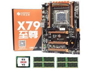 HOT-HUANANZHI Motherboard mit M.2 Slot Deluxe X79 Motherboard Bundle mit CPU Intel Xeon E5 2650 V2 RAM 32G (4x8G) REG ECC