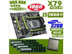 HUANANZHI golden V2.49 X79motherboard LGA2011 ATX combos E5 1650 v2 Without heat sink memory USB3.0 SATA3 (4pcs x8GB )32G 1866 HUANANZHI golden V2.49 X79motherboard LGA2011 ATX combos E5 1650 v2 Without heat sink memory USB3.0 SATA3 (4pcs x8GB )32G 1866