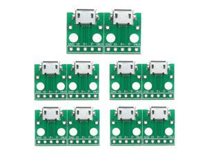 10Pcs Micro USB to DIP Adapter Card 5pin Female Connector B Type PCB Converter Board Pinboard for Computer PC Green 10Pcs Micro USB to DIP Adapter Card 5pin Female Connector B Type PCB Converter Board Pinboard for Computer PC Green