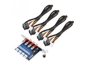 HDD Hard Drive Power Switch Module HDD Power Supply Switch with 4X 15pin SATA Power Supply Cable SATA Drive Switcher for Desktop PC Computer