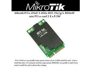 Mikrotik R11e-2HnD is a Low-Profile Lower Power Version 2.4Ghz Mini PCI-e Card Small Heat-Sink u.Fl Connector Output Power 800mW Network Cards