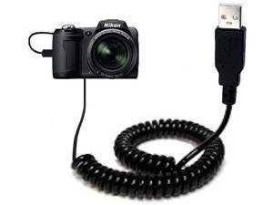 Gomadic USB Charging Data Coiled Cable for The Olympus SZ-20 Will Charge and Data sync with one Unique TipExchange Enabled Cable