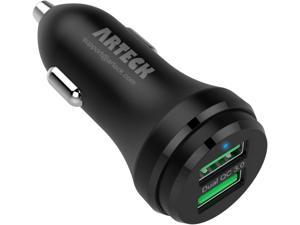 Car Charger Arteck 40W 2 Quick Charge 30 USB Port Adapter with Dual QC 30 Compatible iPhone 13 13 Pro 13 Pro Max 13 Mini 12 12 Pro 11 Xs Xs Xr X 8 7 Plus iPad Samsung Galaxy Note And More