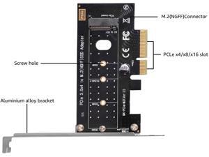 NVMe PCIe Adapter, M Key M.2 NVME SSD to PCI-e 3.0 x4 Host Controller Expansion Card with Low Profile Bracket, PCIe NVME Adapter for PC Desktop Support 2230 2242 2260 2280 NVMe PCIe Adapter, M Key M.2 NVME SSD to PCI-e 3.0 x4 Host Controller Expansion Card with Low Profile Bracket, PCIe NVME Adapter for PC Desktop Support 2230 2242 2260 2280