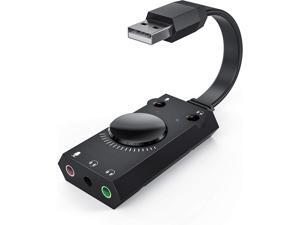 USB Sound Card,TechRise USB External Stereo Sound Adapter Splitter Converter with Volume Control for Windows and Mac,Plug & Play No Drivers Needed USB Sound Card,TechRise USB External Stereo Sound Adapter Splitter Converter with Volume Control for Windows and Mac,Plug & Play No Drivers Needed