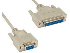 KENTEK 6 Feet FT DB9 Female to DB25 Female Null Modem Serial Printer Cable Cord 28 AWG F/F Molded D-SUB RS-232 Crossover 9 to 25 Pin for DTE PC Mac Linux Data Transmission Communication KENTEK 6 Feet FT DB9 Female to DB25 Female Null Modem Serial Printer Cable Cord 28 AWG F/F Molded D-SUB RS-232 Crossover 9 to 25 Pin for DTE PC Mac Linux Data Transmission Communication