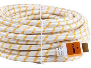 CableVantage HDMI Braided for PS4 HDMI Cable 18Gbps Premium Braided Cord -Gold Plated Connectors -EthernetAudio Return -Video HD 1080p3D Playstation PC Computer Monitor White (30FT) CableVantage HDMI Braided for PS4 HDMI Cable 18Gbps Premium Braided Cord -Gold Plated Connectors -EthernetAudio Return -Video HD 1080p3D Playstation PC Computer Monitor White (30FT)