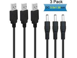 Speaker and More 5V Devices NAHAO USB to DC 5.5x2.1mm Barrel Jack Center Pin Positive Power Cable Charger Cord with 4 connectors Compatible with USB-HUB Monitor 