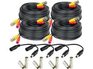Amcrest 4-Pack 60 Feet Pre-Made All-in-One Siamese BNC Video and Power CCTV Security Camera Cable with Two Female Connectors for 960H & HD-CVI Camera and DVR (SCABLEHD60B-4pack) Amcrest 4-Pack 60 Feet Pre-Made All-in-One Siamese BNC Video and Power CCTV Security Camera Cable with Two Female Connectors for 960H & HD-CVI Camera and DVR (SCABLEHD60B-4pack)