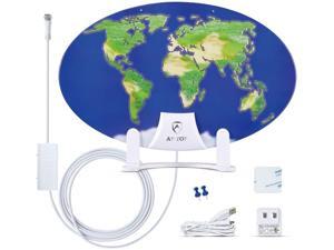 HDTV Antenna,ANTOP Amplified TV Antenna Indoor 3D Pattern Design 50 Miles Omni-Directional Reception Range with 10ft High Performance Coaxial Cable HDTV Antenna,ANTOP Amplified TV Antenna Indoor 3D Pattern Design 50 Miles Omni-Directional Reception Range with 10ft High Performance Coaxial Cable