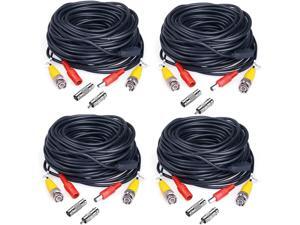 JZTEK 4 Pack 60ft BNC Video Exension Power Cable Cord Pre-Made All-in-One Coaxial Cable with 8pcs BNC to RCA Connectors for DVR Video Camera Security System Wire(Black) JZTEK 4 Pack 60ft BNC Video Exension Power Cable Cord Pre-Made All-in-One Coaxial Cable with 8pcs BNC to RCA Connectors for DVR Video Camera Security System Wire(Black)