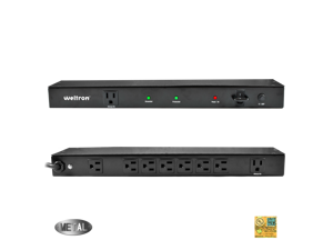 Weltron 9 Outlet Rack Mount Power Strip Surge Protector w/ 15ft Cord Weltron 9 Outlet Rack Mount Power Strip Surge Protector w/ 15ft Cord