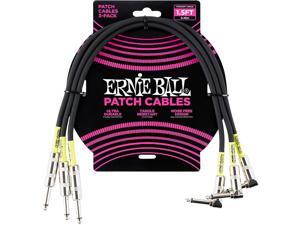 Ernie Ball 3-Pack Patch Cable 1.5 ft. Black