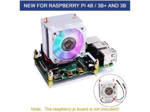 Werleo Raspberry Pi Fan Raspberry Pi 4B Fan Ice Tower Cooler RGB Cooling Fan with Heatsink for Raspberry Pi 4B / 3B+ and 3B