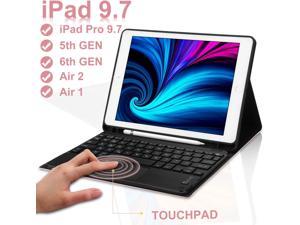 iPad 97 Keyboard Case with Touchpad for iPad 2018 6th Gen  iPad 2017 5th Gen  iPad Pro 97  iPad Air 2  1 Detachable Bluetooth Keyboard Leather Folio Smart Slim Case with Pencil Holder