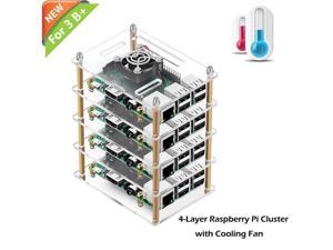 Raspberry Pi Cluster Case, Raspberry Pi Case with Cooling Fan and Raspberry Pi Heatsink for Raspberry Pi 3 Model B+, Pi 3 B, Pi 2 B, Pi B+ (4-Layers) Raspberry Pi Cluster Case, Raspberry Pi Case with Cooling Fan and Raspberry Pi Heatsink for Raspberry Pi 3 Model B+, Pi 3 B, Pi 2 B, Pi B+ (4-Layers)