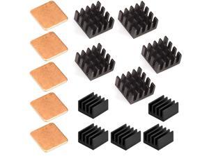 15 pcs Raspberry Pi Heatsink Kit Aluminum + Copper + 3M 8810 thermal conductive adhesive tape for cooling cooler Raspberry Pi 3 B+, Pi 3 B, Pi 2, Pi Model B+ 15 pcs Raspberry Pi Heatsink Kit Aluminum + Copper + 3M 8810 thermal conductive adhesive tape for cooling cooler Raspberry Pi 3 B+, Pi 3 B, Pi 2, Pi Model B+