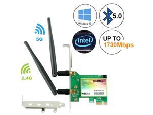WiFi Card,AC 1730Mbps,Bluetooth 5.0 Dual Band Wireless Network Card, 9260 PCIe Adapter,PCI-E Wireless WiFi Network Adapter for Desktop PC WiFi Card,AC 1730Mbps,Bluetooth 5.0 Dual Band Wireless Network Card, 9260 PCIe Adapter,PCI-E Wireless WiFi Network Adapter for Desktop PC