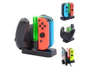 Charger for Nintendo Switch Pro Controllers and JoyConsCharging Stand for Nintendo Switch with 2 TypeC USB Ports and 1 TypeC USB Charger Cable