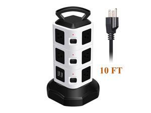 Power Strip with USB Surge Protector - 10 AC Outlet + 4 USB Port Charger Charging Station Power Supply Adapter Multi Socket Plug Powerstrips Bar Stand Tower, Individual Switch, 10FT Extension Cord Power Strip with USB Surge Protector - 10 AC Outlet + 4 USB Port Charger Charging Station Power Supply Adapter Multi Socket Plug Powerstrips Bar Stand Tower, Individual Switch, 10FT Extension Cord
