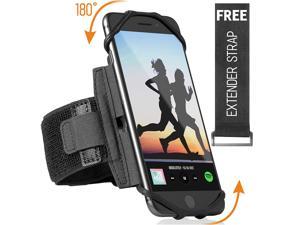 Premium Sports Running Armband for iPhone X XR XS Max 8 Plus 7 Plus 6 Samsung Galaxy A8 S9 S8 S6 Edge LG HTC Pixel 180 Rotatable Universal Cellphone Holder  Free Extender Strap