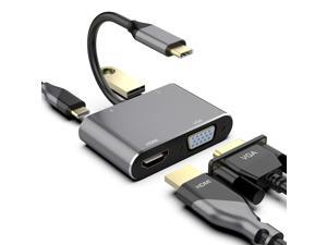 USB C to 4K HDMI VGA Adapter Converter Werleo 4-in-1 Hub USB 3.0 OTG Charging Power PD Port Compatible for MacBook Pro / Dell XPS / Samsung Galaxy USB C to 4K HDMI VGA Adapter Converter Werleo 4-in-1 Hub USB 3.0 OTG Charging Power PD Port Compatible for MacBook Pro / Dell XPS / Samsung Galaxy