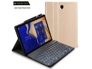 Samsung Galaxy Tab S4 Keyboard Case 7 Colors Backlit Full Protective Shell Slim Folio Stand Cover Detachable Wireless Bluetooth Keyboard for Tablet Samsung Galaxy Tab S4 SM-T830 T835 T837 2018
