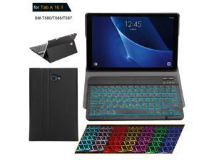 Samsung Galaxy Tab A 10.1 T580 T585 T587 Keyboard Case [2016 No S Pen Version] with Magnetically Detachable Wireless Bluetooth Keyboard Ultra-Thin Lightweight PU Leather Folio Stand Cover