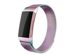 Metal Bands For Charge 3 SE / Fitbit Charge 3 Band Women Men Small Large Breathable Stainless Steel Replacement Band Wrist Straps for Fitbit Charge 3 / Charge 3 SE Fitness Tracker Smart Watch