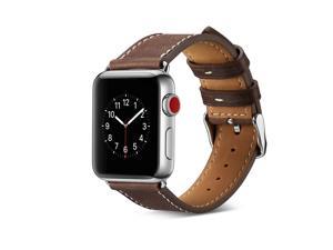 Werleo Compatible with Apple Watch Band 38mm 40mm Genuine Leather Watch Strap Compatible with Apple Watch Series 4 40mm Series 3 Series 2 Series 1 38mm Sport and Edition